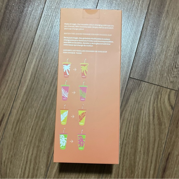 🆕 DAVIDSTEA Colour Changing Tropical Cold Cups - Set of 4 w/ lids & straws - Picture 4 of 7